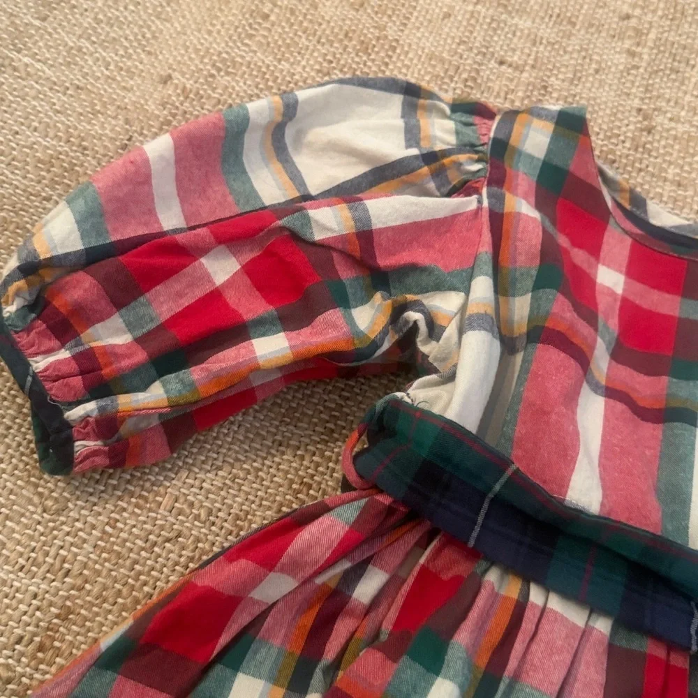 Pink Chicken Ruby Holiday Tartan Dress 4T Red Green Plaid
